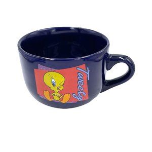 Looney Tunes Mug 1998  Tweety Winking  Cobalt Blue 3.25"